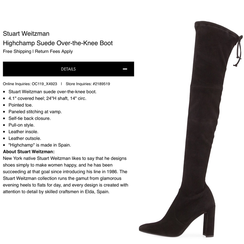 NWT Stuart Weitzman Highchamp Suede Over-The-Knee - Picture 2 of 8